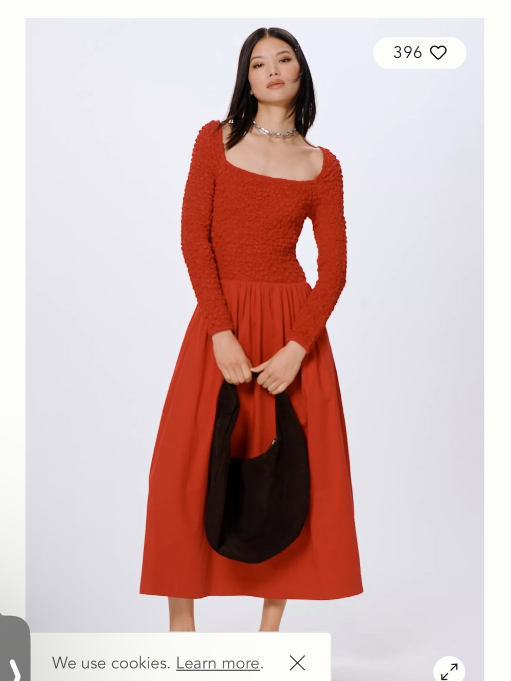 Damson Madder Long-Sleeve Smocked Bodice Midi Dress